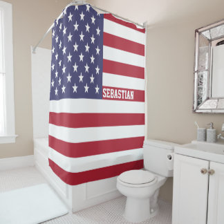 Rideaux De Douche USA American Stars And Stripes Personnalisé