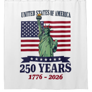 Rideaux De Douche USA Statue of Liberty 250 Years 1776-2026