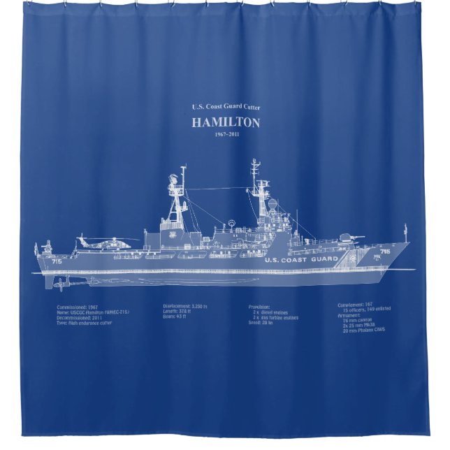 Rideaux De Douche USCG Cutter Hamilton whec-715 - ABD (Devant)