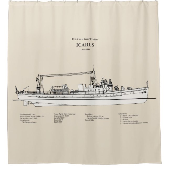Rideaux De Douche USCG Cutter Icarus wpc-110 - SBD (Devant)