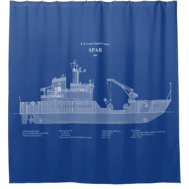 Rideaux De Douche USCG Cutter Spar wlb-206 - ABD (Devant)