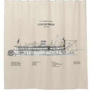 Rideaux De Douche USCG Lighthouse Tender Goldenrod - SBD