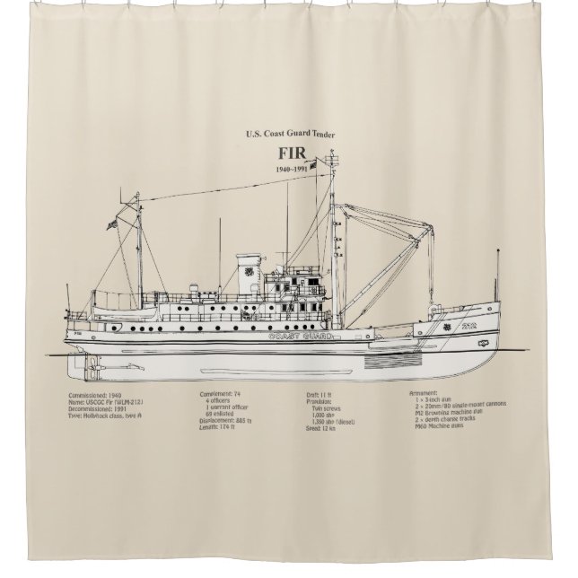Rideaux De Douche USCG Tender Fir wlm-212 - SBD (Devant)