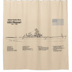 Rideaux De Douche USS Missouri - Plan directeur des navires SD
