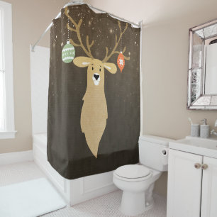Rideaux De Douche Vacances rustiques modernes de cerfs communs