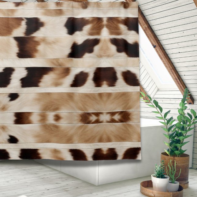 Rideaux De Douche Vache agricole rustique Imprimer Cowboy Pays de l' (Rustic Farmhouse Cow Print Cowboy Western Country Shower Curtain)