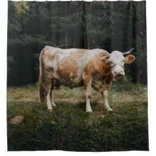 Rideaux De Douche VACHE CHAINÉE Brown ET BLANCHE