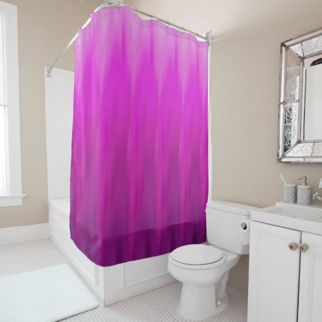 Rideaux De Douche Vague de Fuschia Ombre (En situation)