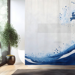 Rideaux De Douche Vague géante à l'aquarelle de style japonais