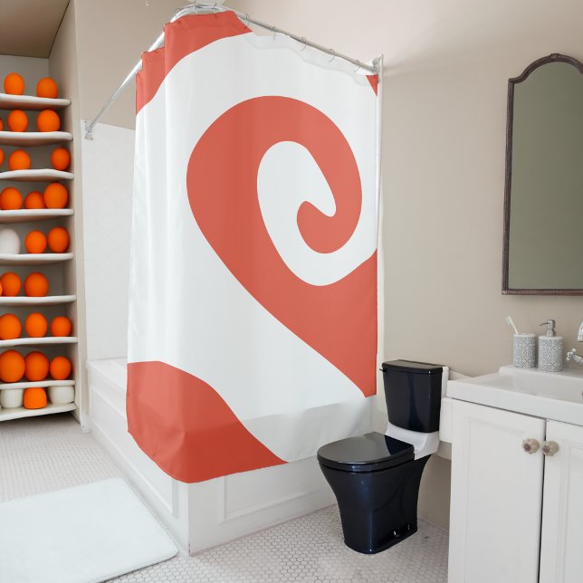 Rideaux De Douche Vague orange rouge et blanche (Créateur téléchargé)