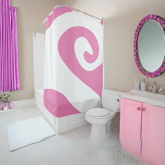 Rideaux De Douche Vague rose et blanche (Créateur téléchargé)