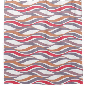 Rideaux De Douche Vagues Abstraites Corail QUE VOUS AJOUTEZ COULEUR