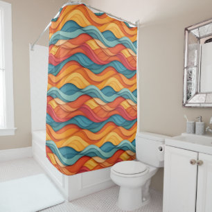 Rideaux De Douche Vagues colorées