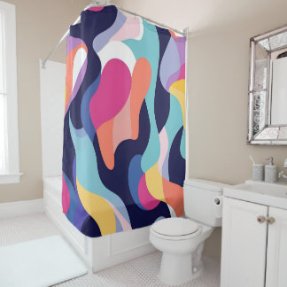 Rideaux De Douche Vagues de flux abstrait 5