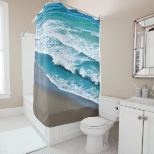 Rideaux De Douche Vagues de mer de plage tropicale