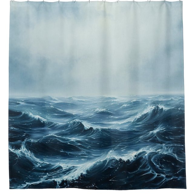 Rideaux De Douche Vagues océaniques des mers dures (Devant)