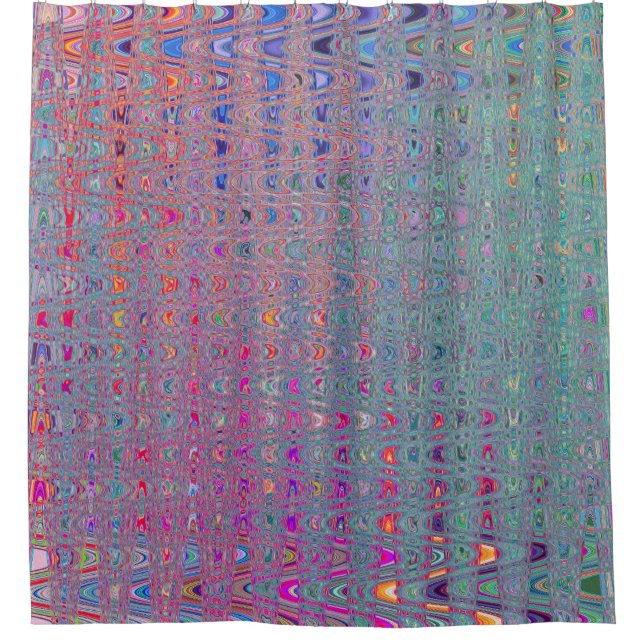 Rideaux De Douche Vagues rétro kaléidoscopiques Abstraites (Devant)