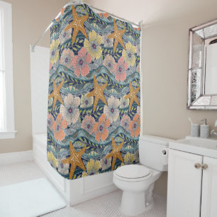 Rideaux De Douche vagues tropicales marine