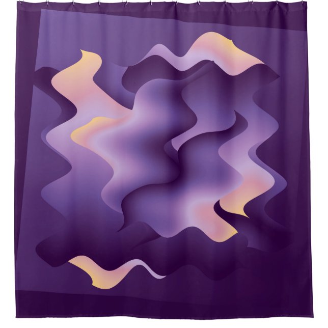 Rideaux De Douche Vagues violettes (Devant)