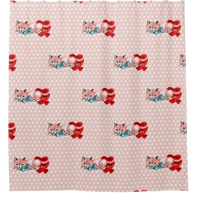 Rideaux De Douche Valentine vintage (Devant)