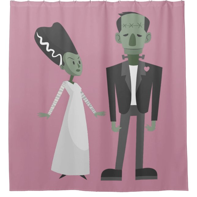 Rideaux De Douche valentines mariée frankenstein monstre déplaisant  (Devant)