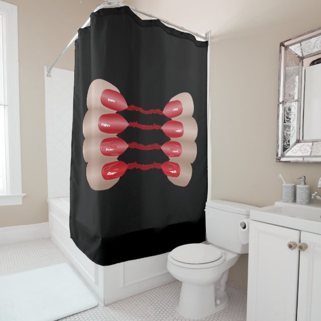 Rideaux De Douche Vampire Finger (En situation)