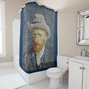 Rideaux De Douche Van Gogh Autoportrait Gris Sens Casquette Peinture