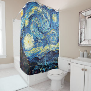 Rideaux De Douche Van Gogh - Starry Night, célèbre peinture,