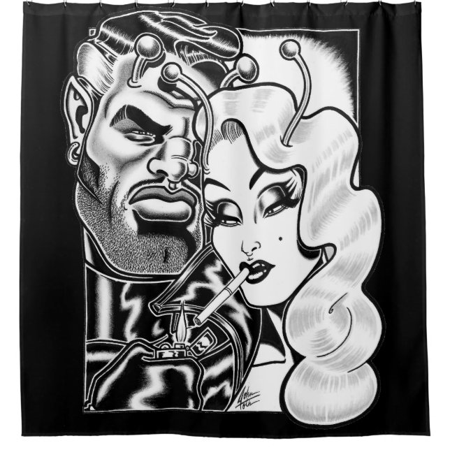 Rideaux De Douche Vana et Rocco/Film Noir (Devant)