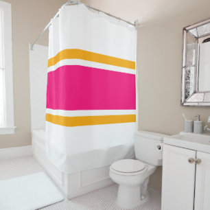 Rideaux De Douche Vaste Bonbon Coloré Rose Jaune Fun Stripes De Cour