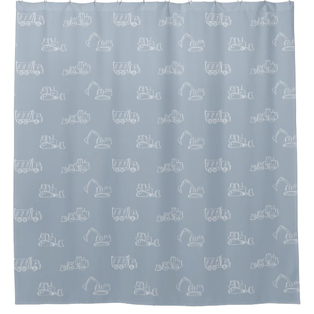 Rideaux De Douche Véhicules de construction Bâtisseur Garçon mignon  (Devant)