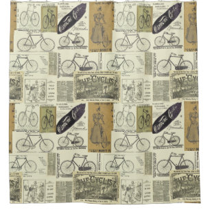 Rideaux De Douche Vélos anciens et publicité cycliste Collage