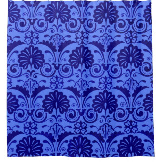 Rideaux De Douche ventilateurs bleu foncé et impression de frondes