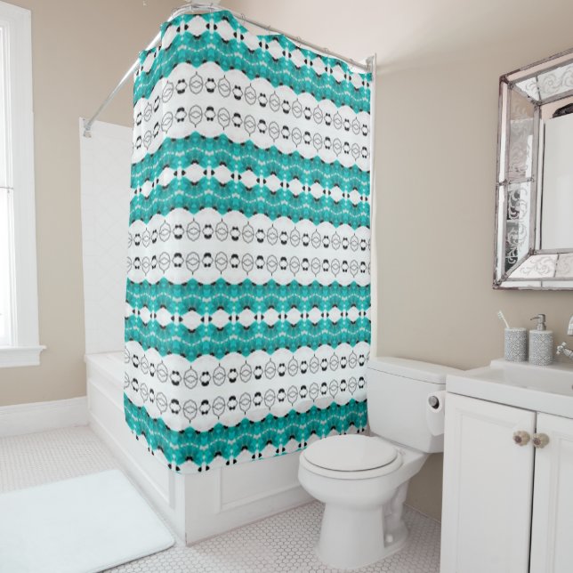 Rideaux De Douche Ventilation turquoise (En situation)