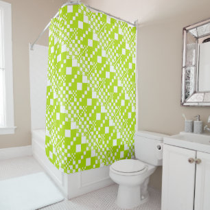 Rideaux De Douche Vérifié, Chèques - Vert et blanc de chaux