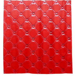 Rideaux De Douche Véritable rembourrage en cuir rouge.