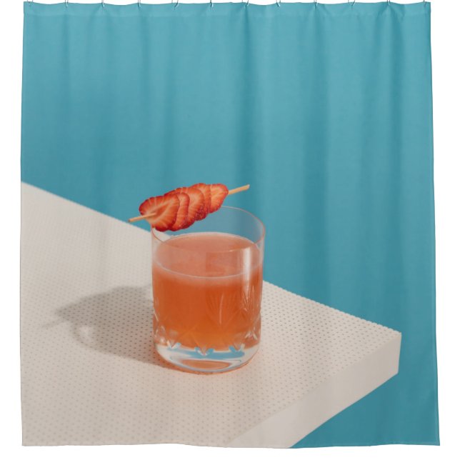 Rideaux De Douche Verre à boire transparent avec liquide brun (Devant)