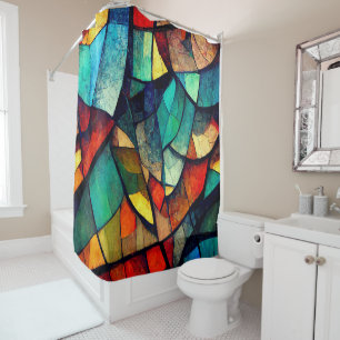 Rideaux De Douche Verre coloré en verre coloré Abstraction