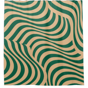 Rideaux De Douche Vert Beige Zèbre bande minimaliste printemps été