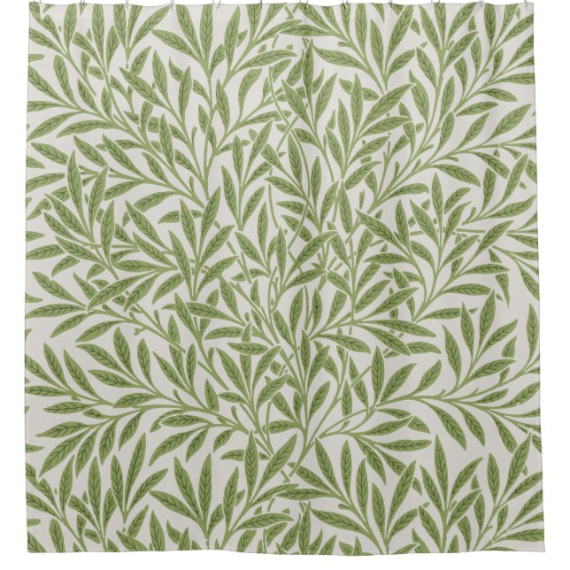 Rideaux De Douche Vert botanique vintage (Devant)