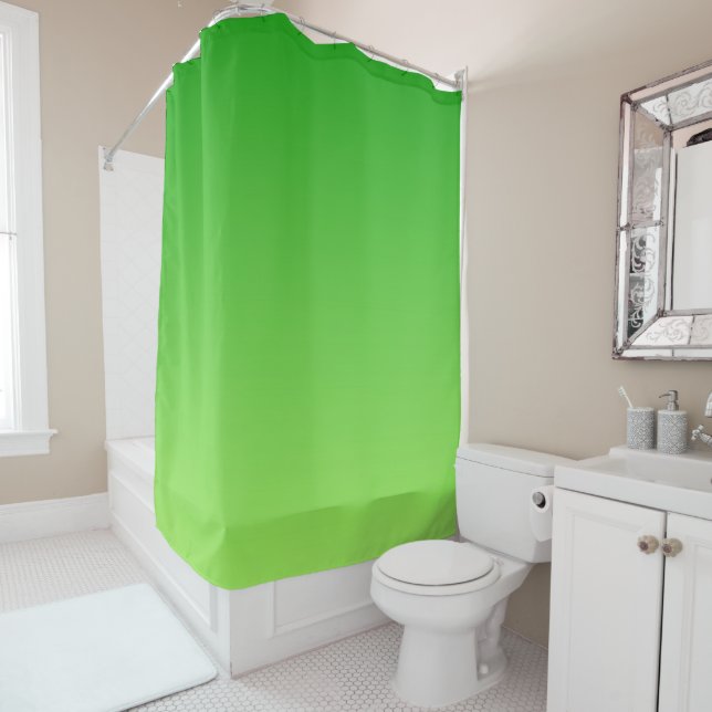 Rideaux De Douche Vert foncé dégradant à Vert clair (En situation)