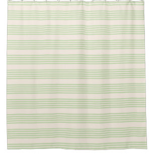 Rideaux De Douche Vert pâle et beige cinq rayures motif
