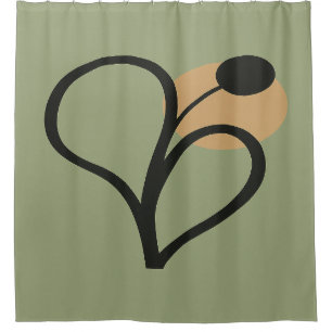 Rideaux De Douche Vert sauge botanique contemporaine