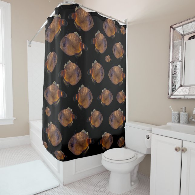 Rideaux De Douche Veste de cuir de poisson, (En situation)