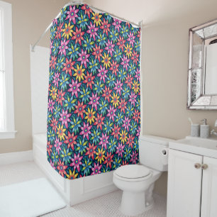 Rideaux De Douche Vibe Rétro 60 Modèles de Marguerites Imprimées Par