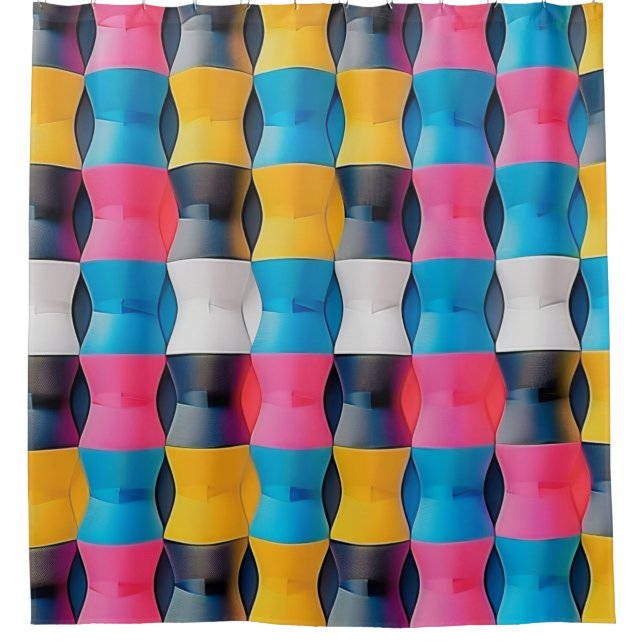 Rideaux De Douche Vibrant 3D Hourglass Geometric Pattern (Devant)