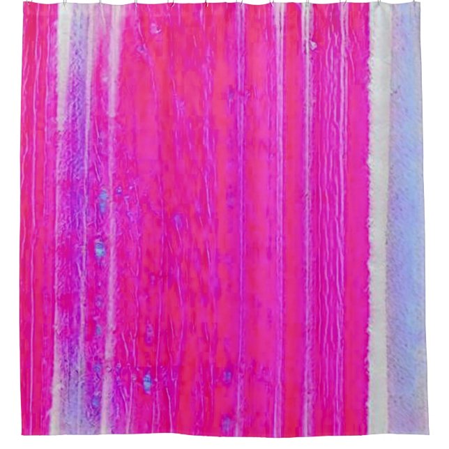 Rideaux De Douche Vibrant Abstrait rose et violet rayures Art (Devant)