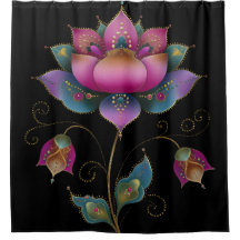 Vibrant indien Mehndi Lotus Flower Rose Bleu Or