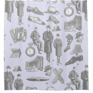 Rideaux De Douche victorian mens style antique menswear toile purple