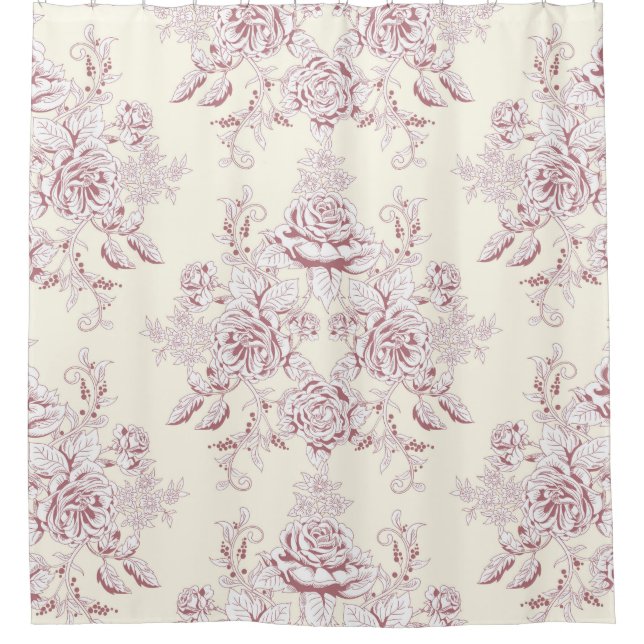 Rideaux De Douche Victorian,soft yellow, soft pink,floral,pattern,vi (Devant)